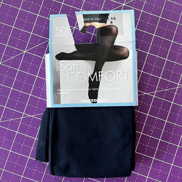NAVY Tights * MADE IN ITALY – CALZEDONIA   NWT  NAVY BLUE - Picture 1 of 8
